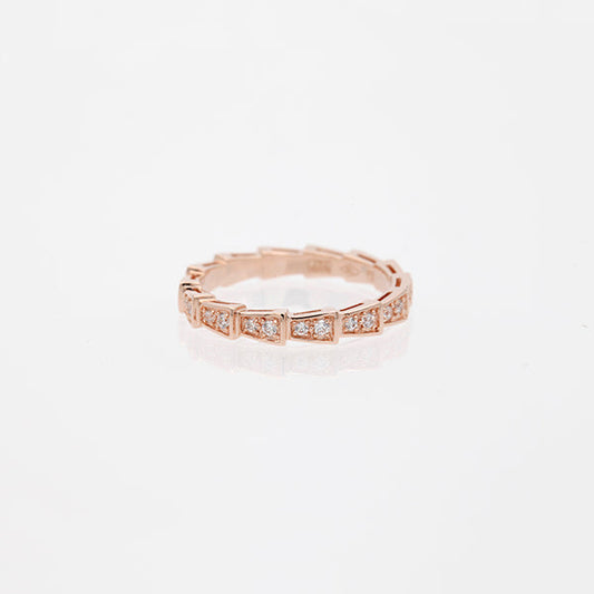 [Jesse jewelry]SERPENTI RING PINK GOLD DIAMOND PAVED 3MM