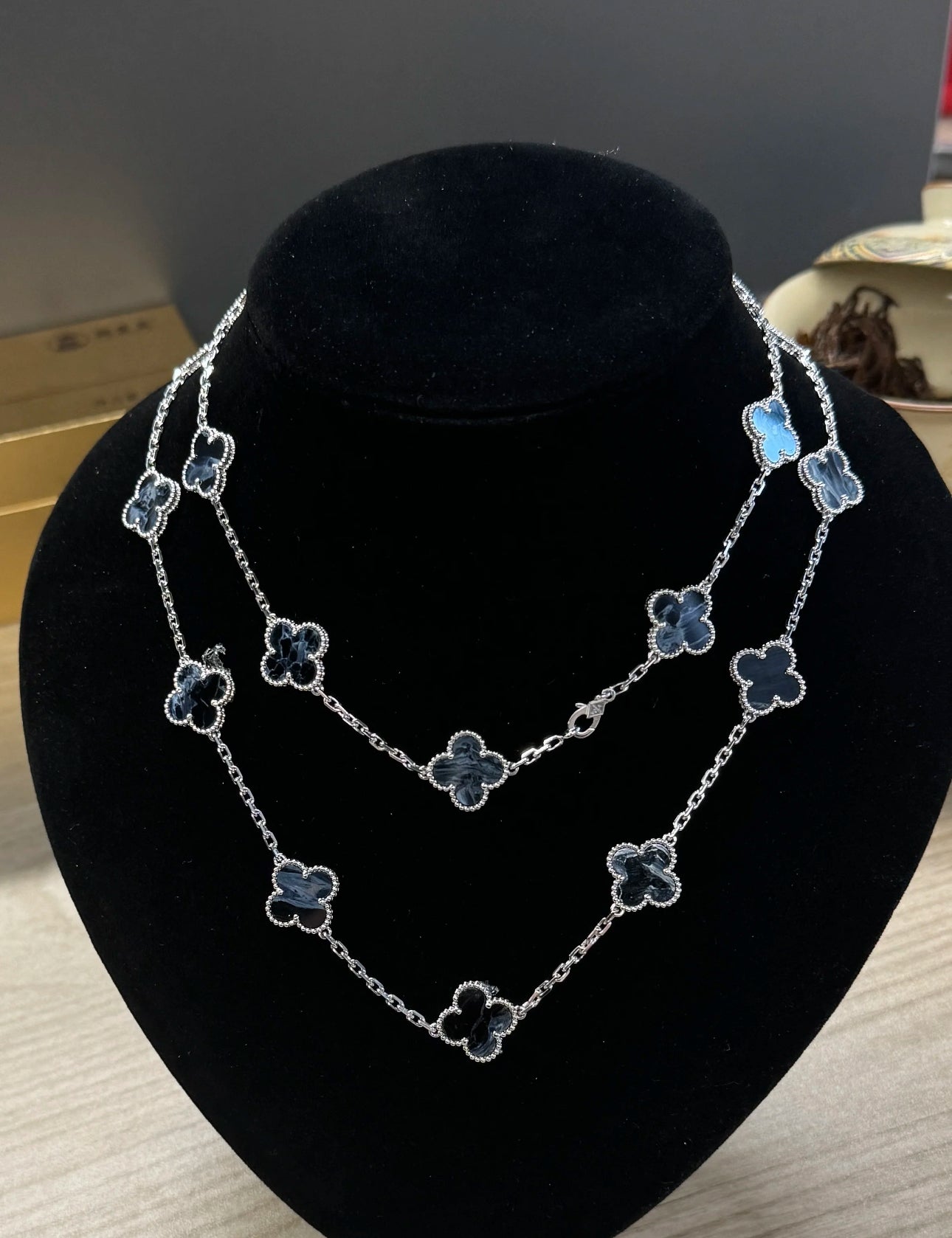 [Jesse jewelry]CLOVER 20 MOTIFS BIDE STONE NECKLACE