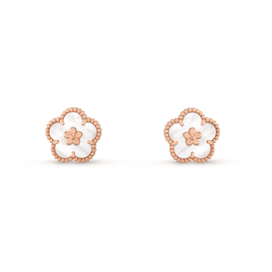 [Jesse jewelry]LUCKY PINK GOLD WHITE MOP EARRINGS