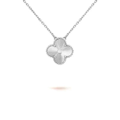 [Jesse jewelry]CLOVER  15MM DIAMOND LASER NECKLACE SILVER