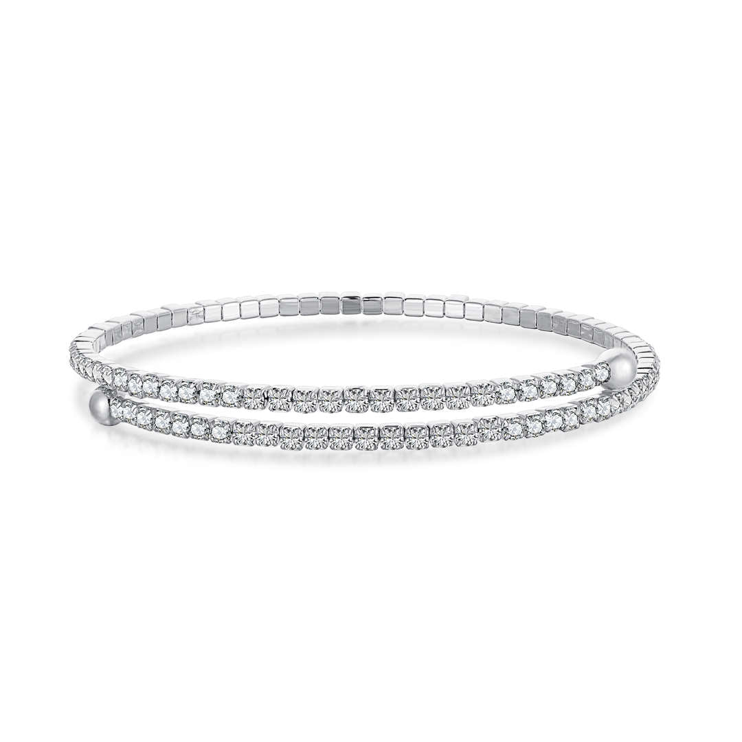 [Jesse jewelry]Row of Diamonds Round Fashion Bracelet