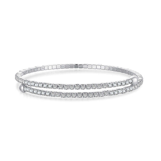 [Jesse jewelry]Row of Diamonds Round Fashion Bracelet