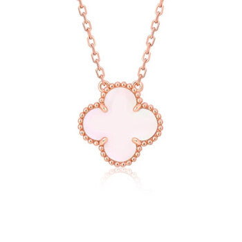 [Jesse jewelry]CLOVER 15MM PINK MOTHER-OF-PEARL SINGLE FLOWER NECKLACE