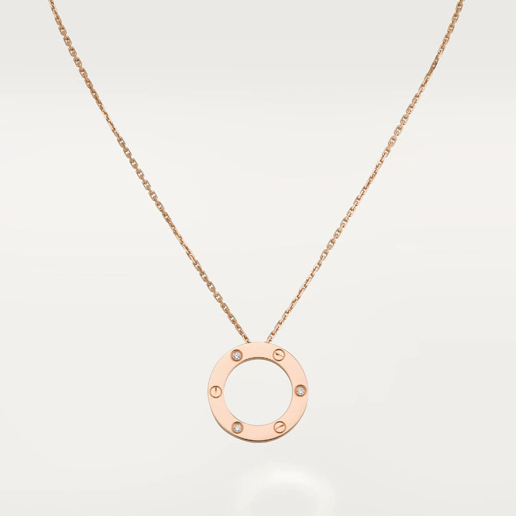 [Jesse jewelry]LOVE NECKLACE 16MM 3 DIAMONDS