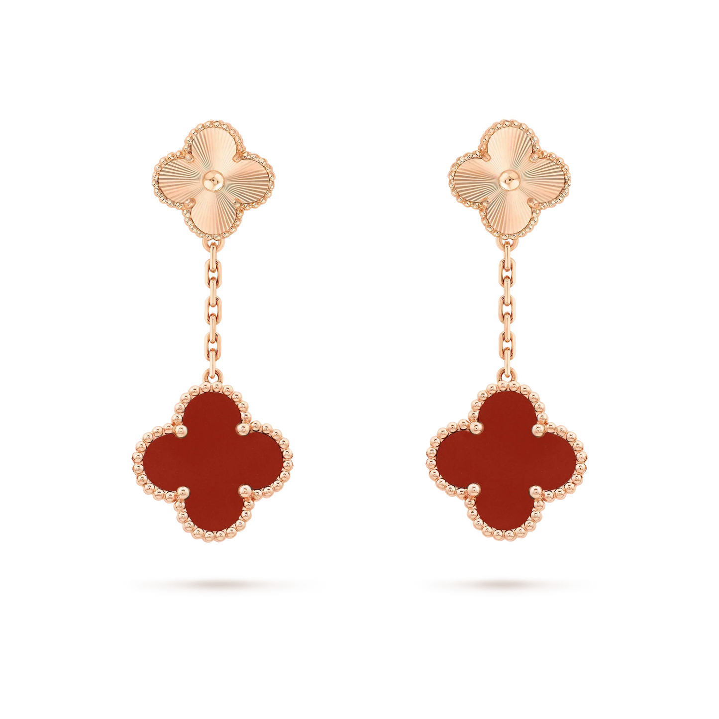 [Jesse jewelry]CLOVER 2 MOTIF  LASER CARNELIAN EARRINGS