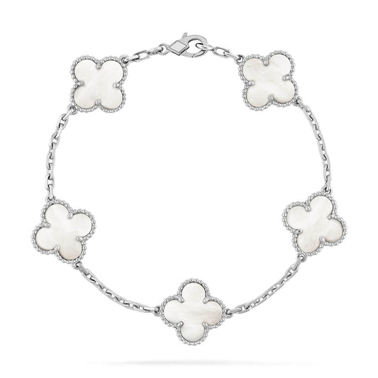 [Jesse jewelry]CLOVER SILVER MOP 5 MOTIF BRACELET