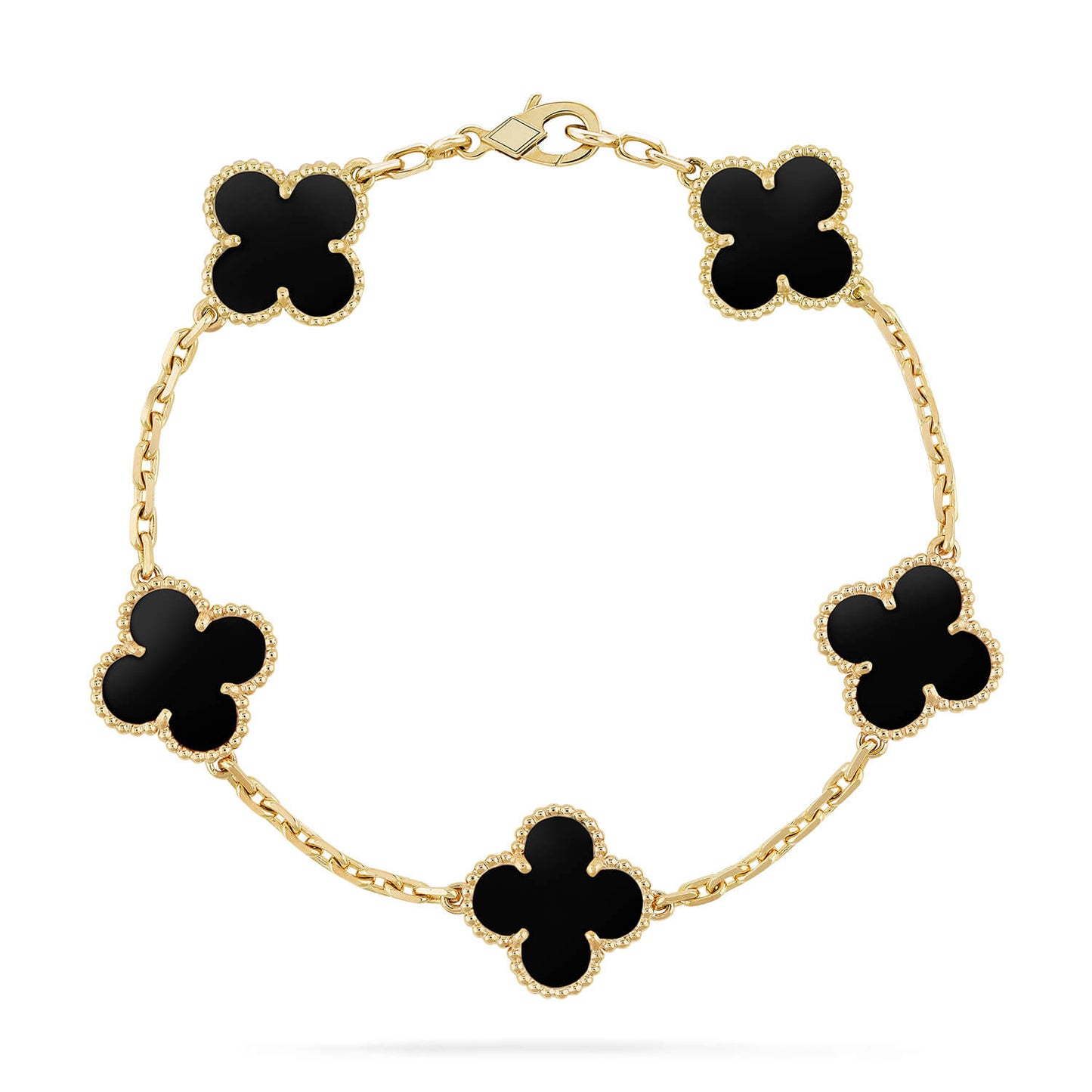 [Jesse jewelry]CLOVER  5 MOTIFS BLACK ONYX BRACELET