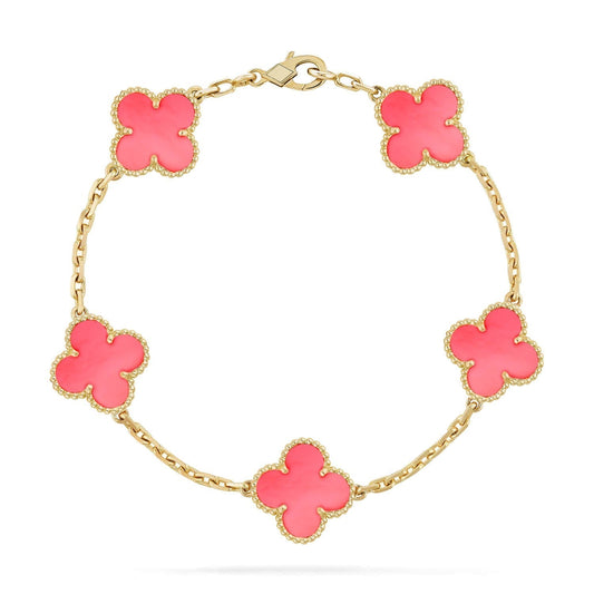 [Jesse jewelry]CLOVER 5 PINK MOP BRACELET