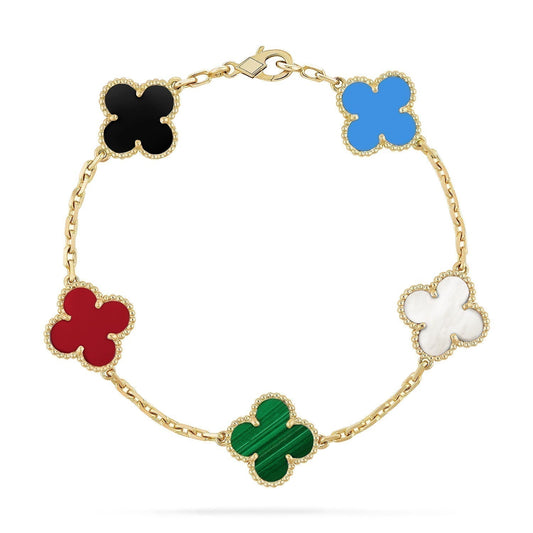 [Jesse jewelry]CLOVER 5 MOTIFS MULTICOLOR  BRACELET