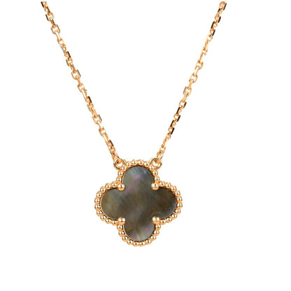 [Jesse jewelry]CLOVER 15MM  GRAY MOTHER OF PEARL NECKLACE
