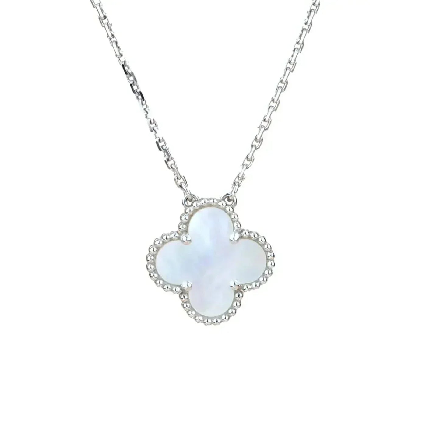 [Jesse jewelry]CLOVER  15MM WHITE MOTHER-OF-PEARL SILVER