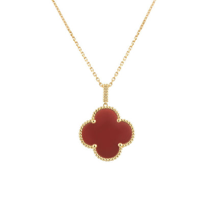[Jesse jewelry]CLOVER 25MM NECKLACE GOLD CARNELIAN