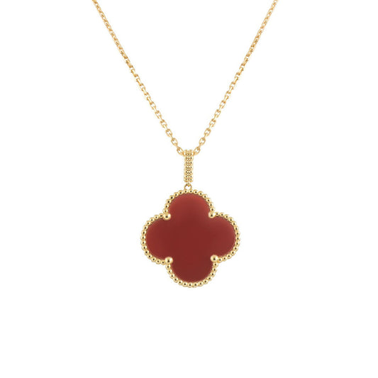 [Jesse jewelry]CLOVER 25MM NECKLACE GOLD CARNELIAN