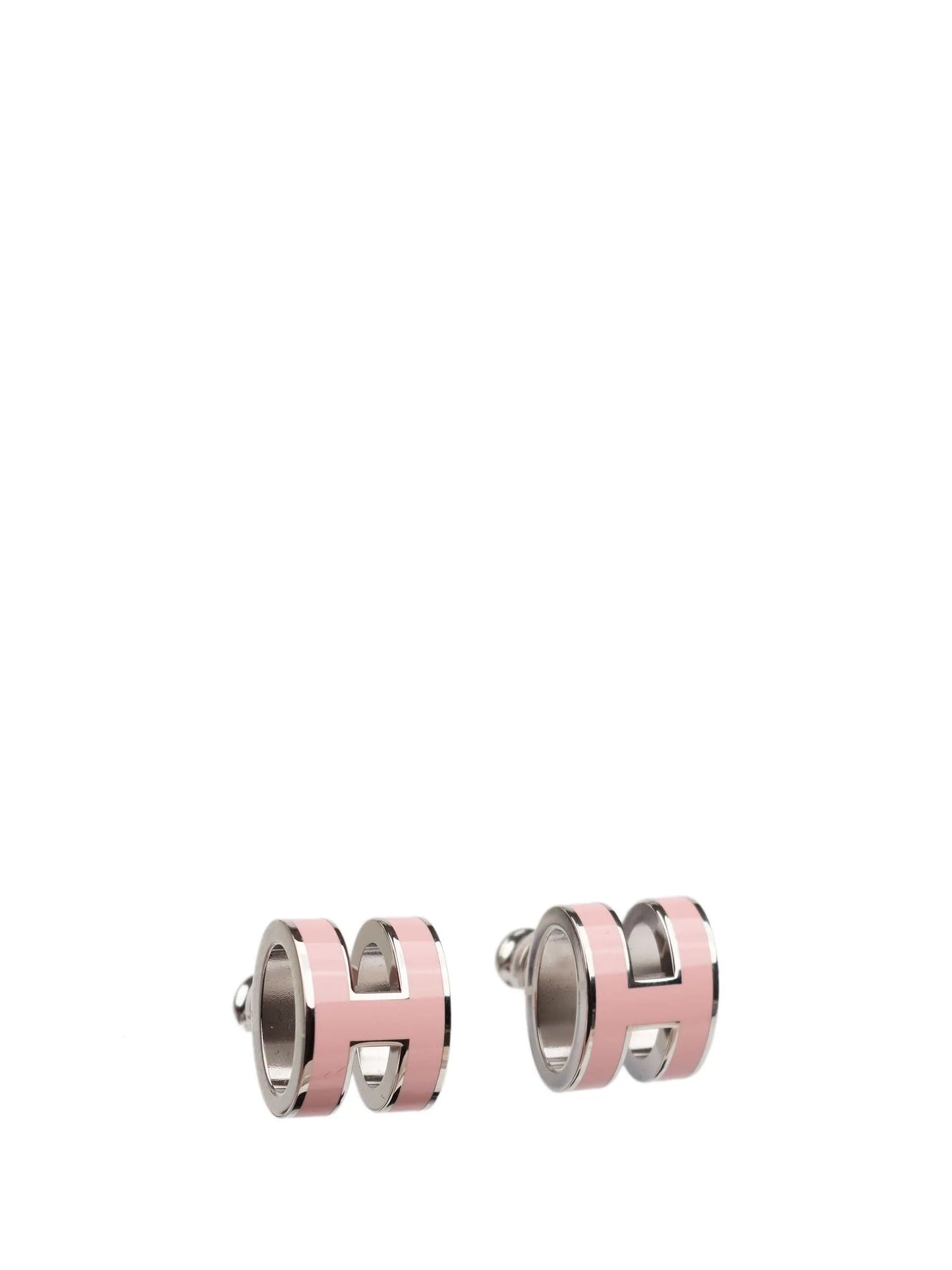 [Jesse jewelry]MINI POP H SILVER EARRINGS PINK