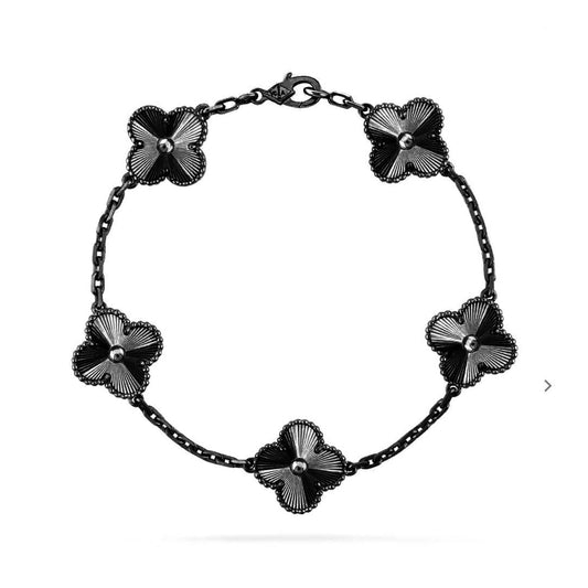 [Jesse jewelry]CLOVER 5 MOTIF BLACK BRACELET