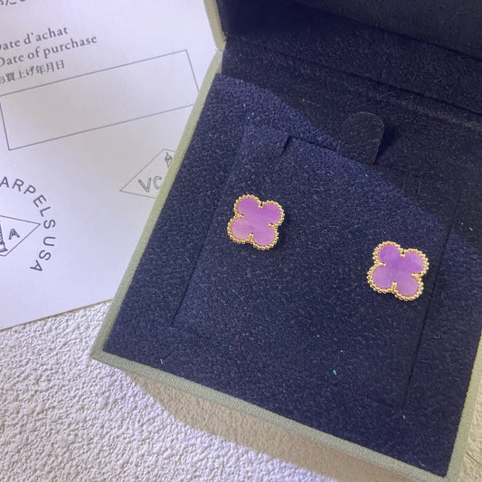 [Jesse jewelry]CLOVER MINI 9.5MM  PURPLE VIOLET EARRINGS