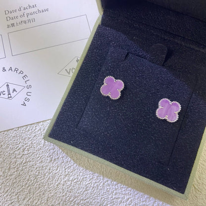 [Jesse jewelry]CLOVER MINI 9.5MM  PURPLE VIOLET EARRINGS