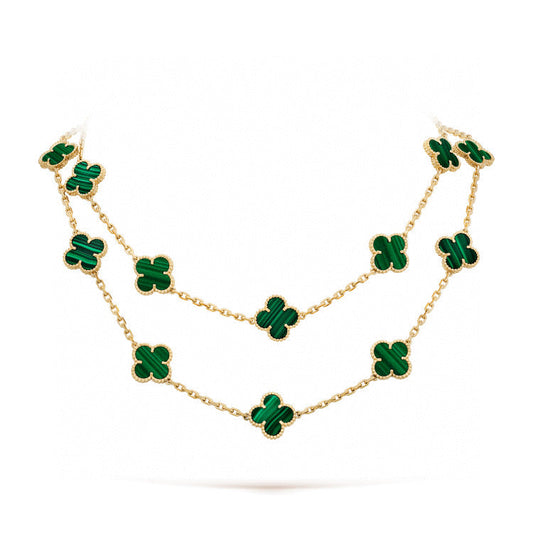 [Jesse jewelry]CLOVER 20 MOTIFS MALACHITE GOLD