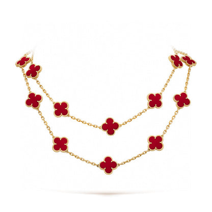 [Jesse jewelry]CLOVER 20 MOTIFS CARNELIAN NECKLACE