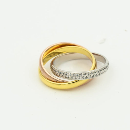 [Jesse jewelry]TRINITY RING GOLD PINK GOLD SILVER DIAMONDS