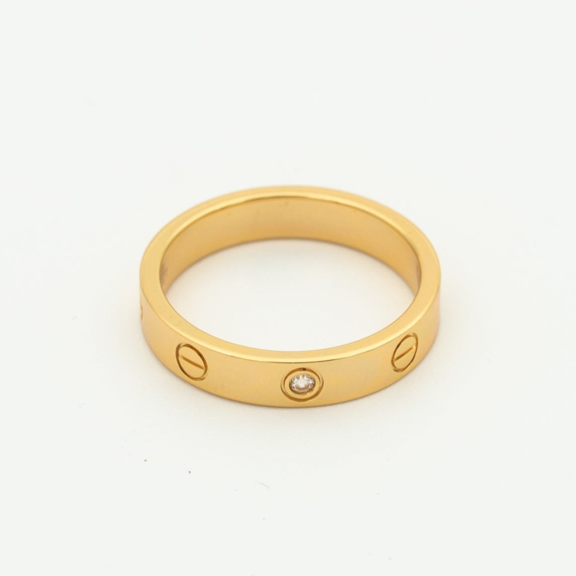 [Jesse jewelry]LOVE RING 4MM 1 DIAMOND PINK GOLD