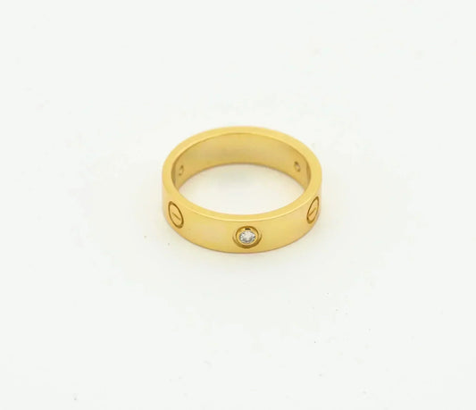[Jesse jewelry]LOVE RING 4MM 1 DIAMOND GOLD