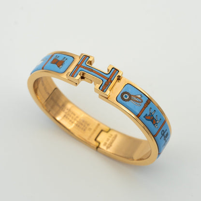 [Jesse jewelry]H PINK GOLD BRACELET BLUE CERAMIC