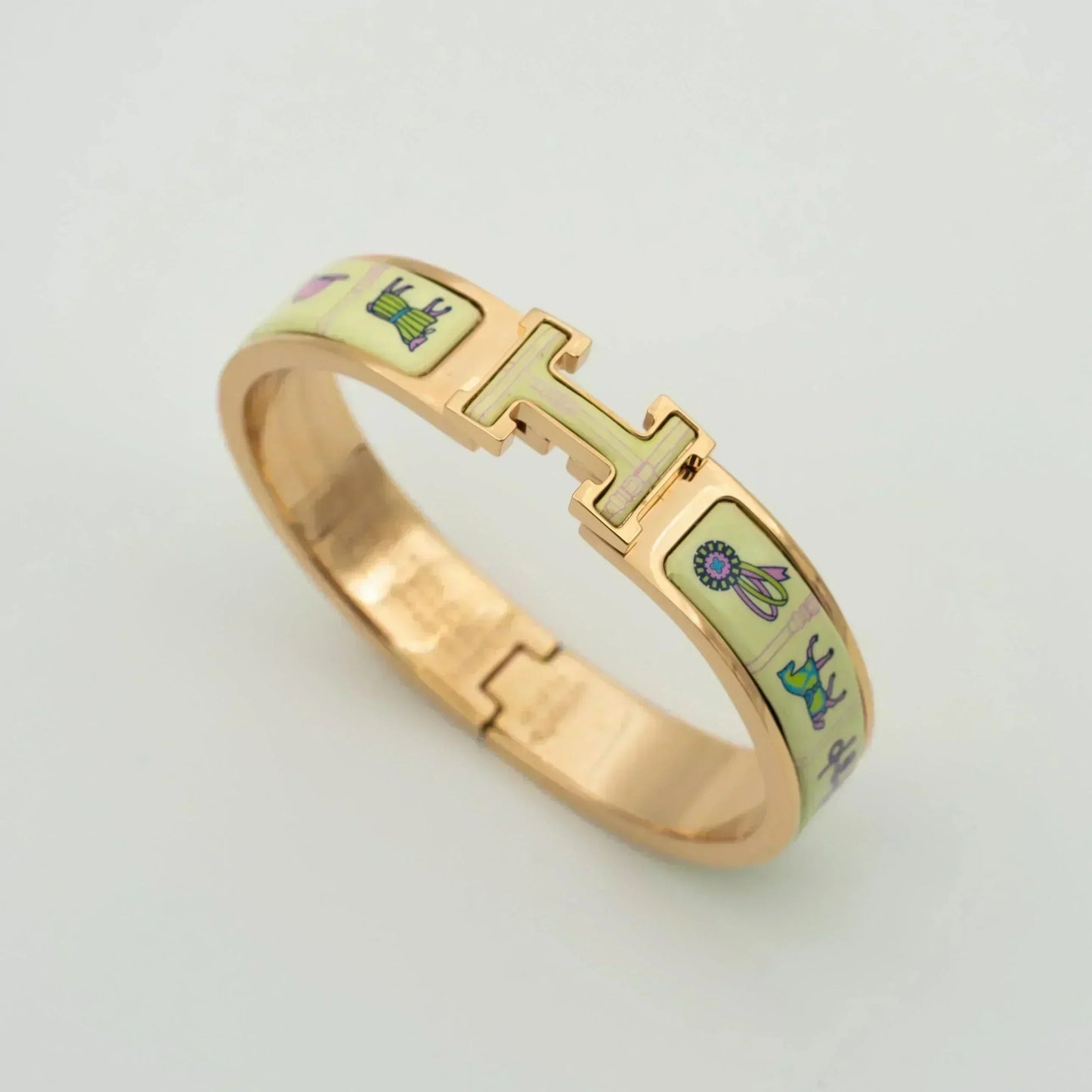 [Jesse jewelry]H PINK GOLD BRACELET CREAM CERAMIC