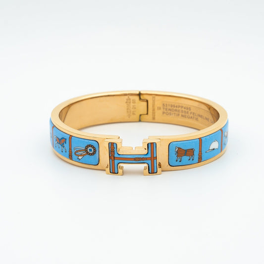[Jesse jewelry]H PINK GOLD BRACELET BLUE CERAMIC
