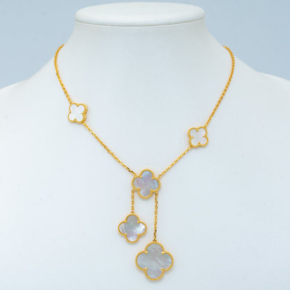 [Jesse jewelry]CLOVER MOTHER OF PEARL NECKLACE 6 MOTIF