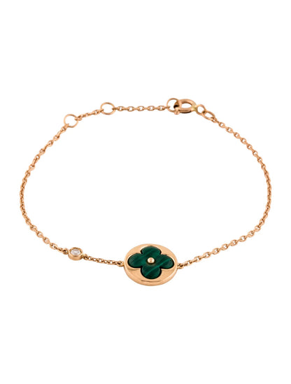 [Jesse jewelry]SUN MALACHITE 1 DIAMOND PINK GOLD BRACELET