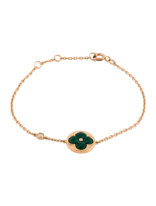 [Jesse jewelry]SUN MALACHITE 1 DIAMOND PINK GOLD BRACELET