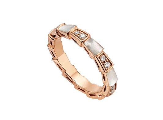 [Jesse jewelry]SERPENTI RING PINK GOLD DIAMOND MOP 3MM