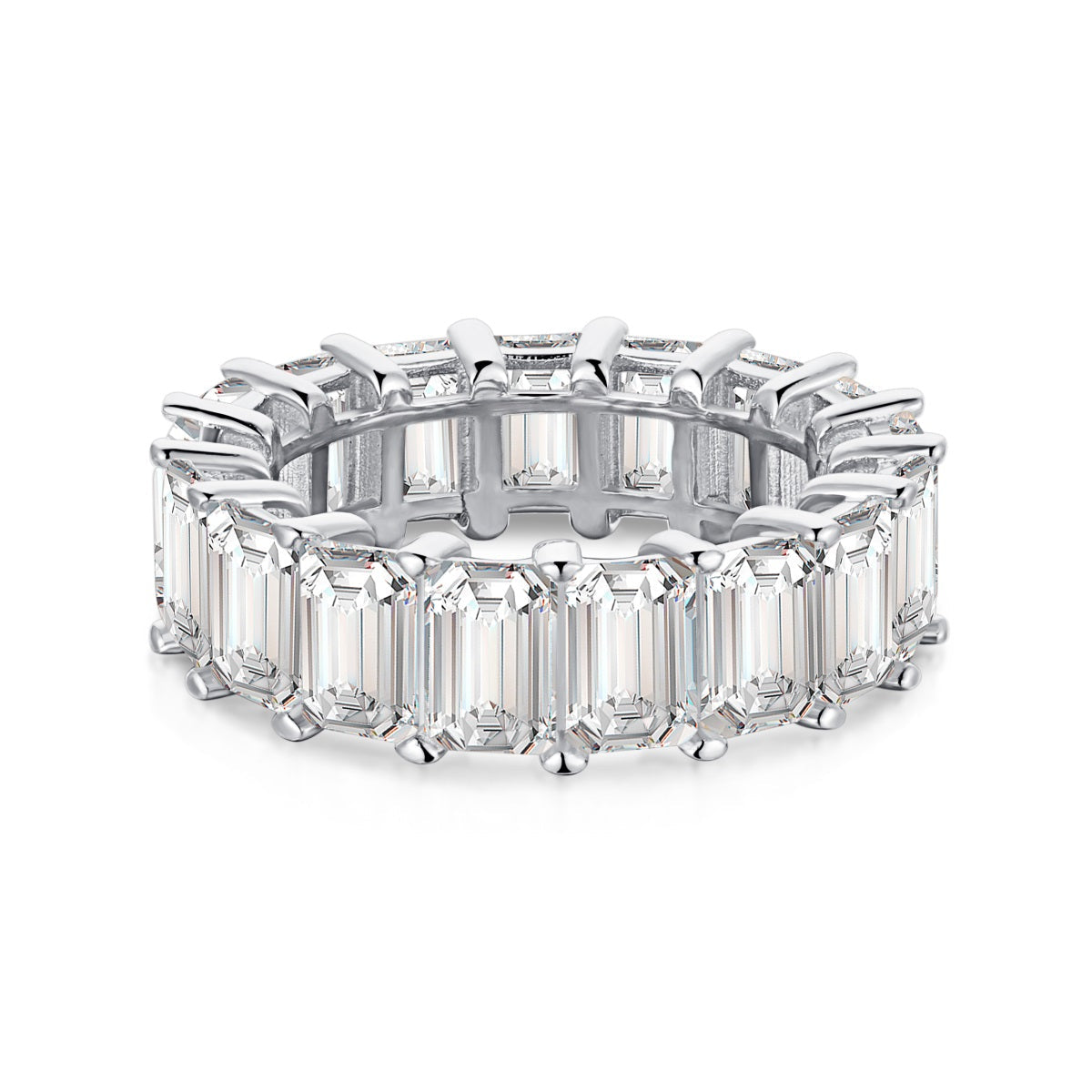 [Jesse jewelry]0.75 Carat Elegant Emerald Cut Tennis Ring