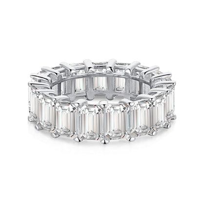 [Jesse jewelry]0.75 Carat Elegant Emerald Cut Tennis Ring