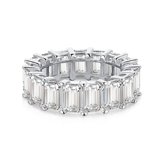 [Jesse jewelry]0.75 Carat Elegant Emerald Cut Tennis Ring