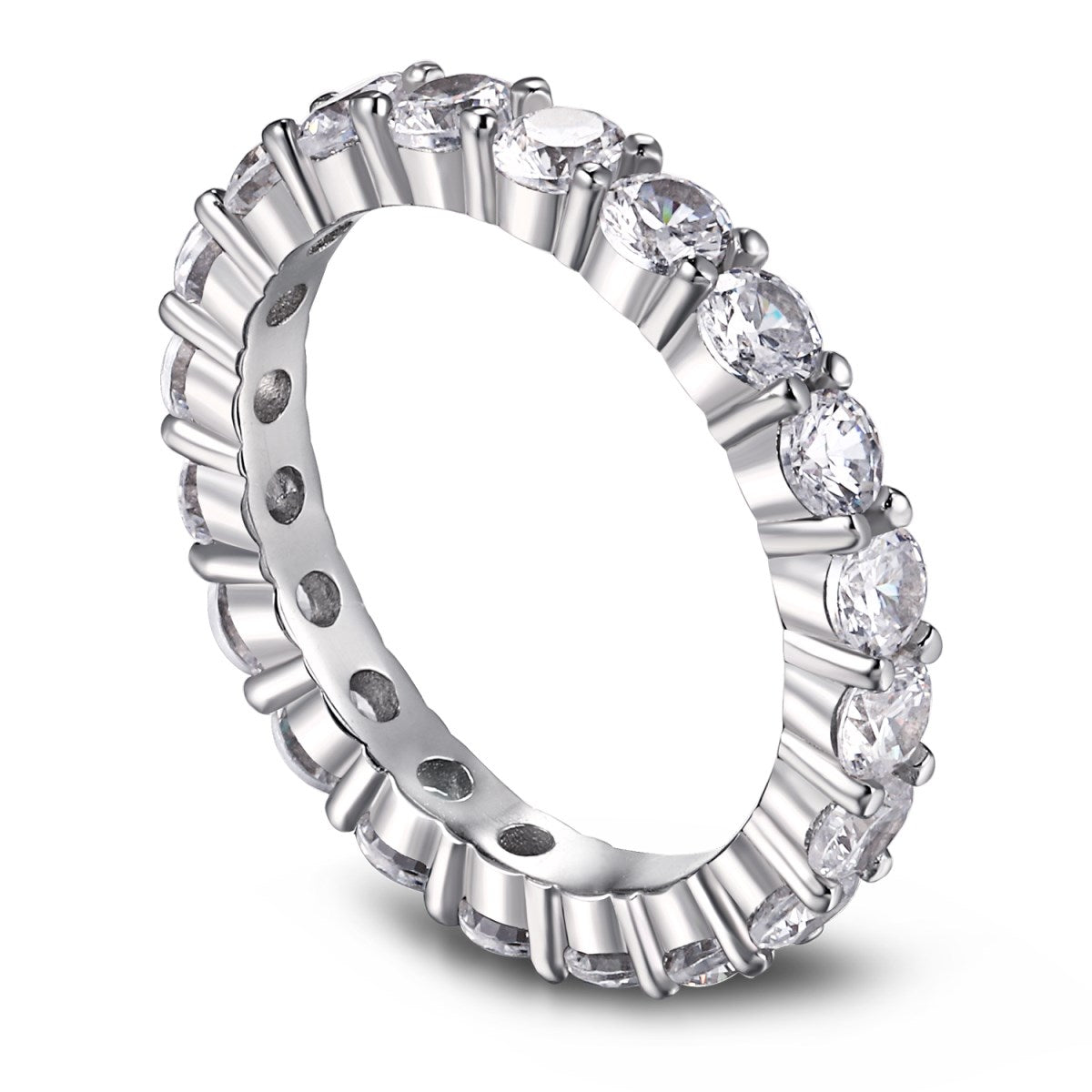 [Jesse jewelry]Sparkling Round Cut Tennis Ring