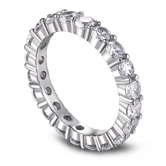[Jesse jewelry]Sparkling Round Cut Tennis Ring
