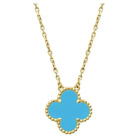 [Jesse jewelry]CLOVER 15MM VINTAGE TURQUOISE NECKLACE
