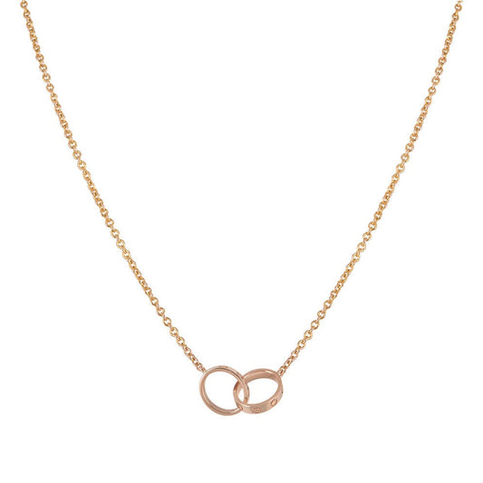 [Jesse jewelry]LOVE NECKLACE DOUBLE RING PINK GOLD
