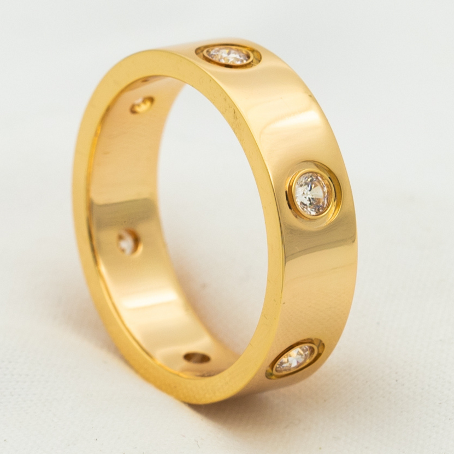 [Jesse jewelry]LOVE RING 5.5MM 6 DIAMONDS PINK GOLD