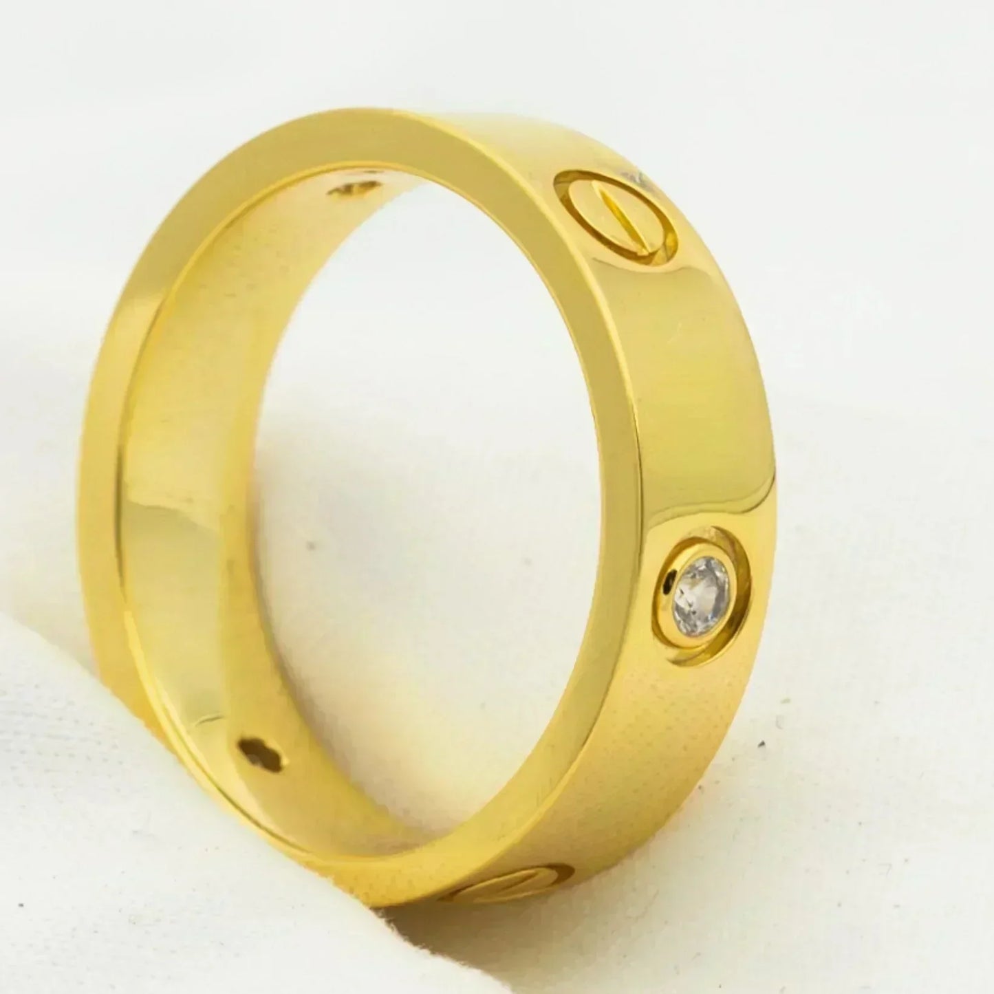 [Jesse jewelry]LOVE RING 5.5MM 3 DIAMONDS GOLD