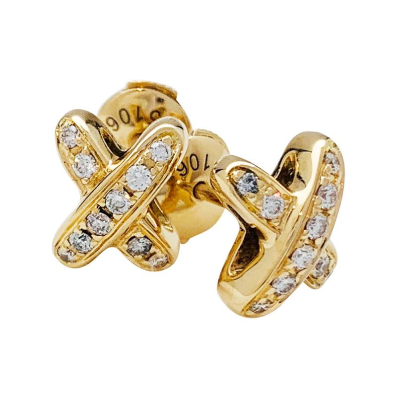 [Jesse jewelry]JEUX DE GOLD DIAMOND EARRINGS