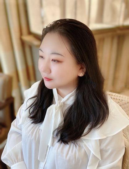 [Jesse jewelry]STAR BLOSSOM STUD EARRINGS PINK GOLD DIAMONDS