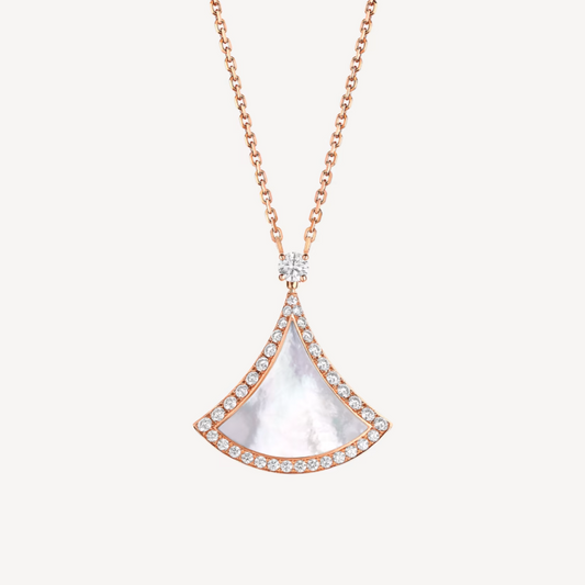 [Jesse jewelry]DREAM MOP DIAMOND PAVED PINK GOLD NECKLACE