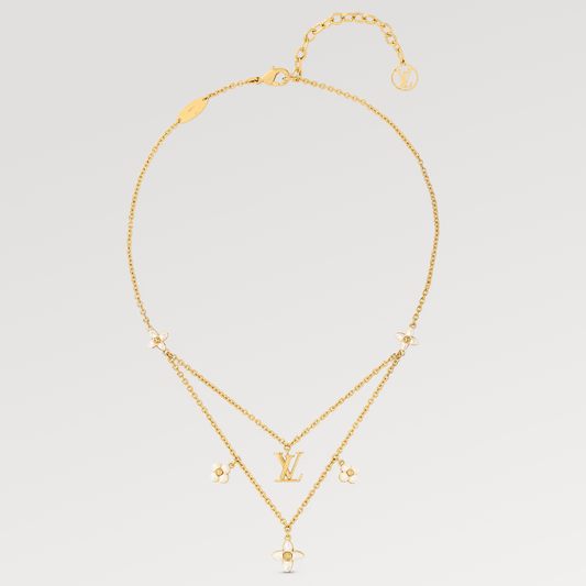 [Jesse jewelry]FLOWERGRAM GOLD MOP DOUBLE ROW NECKLACE