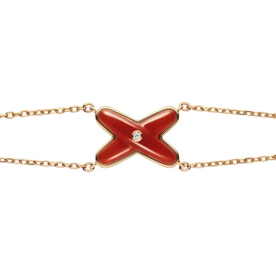 [Jesse jewelry]JEUX BRACELET CARNELIAN PINK GOLD 1 DIAMOND