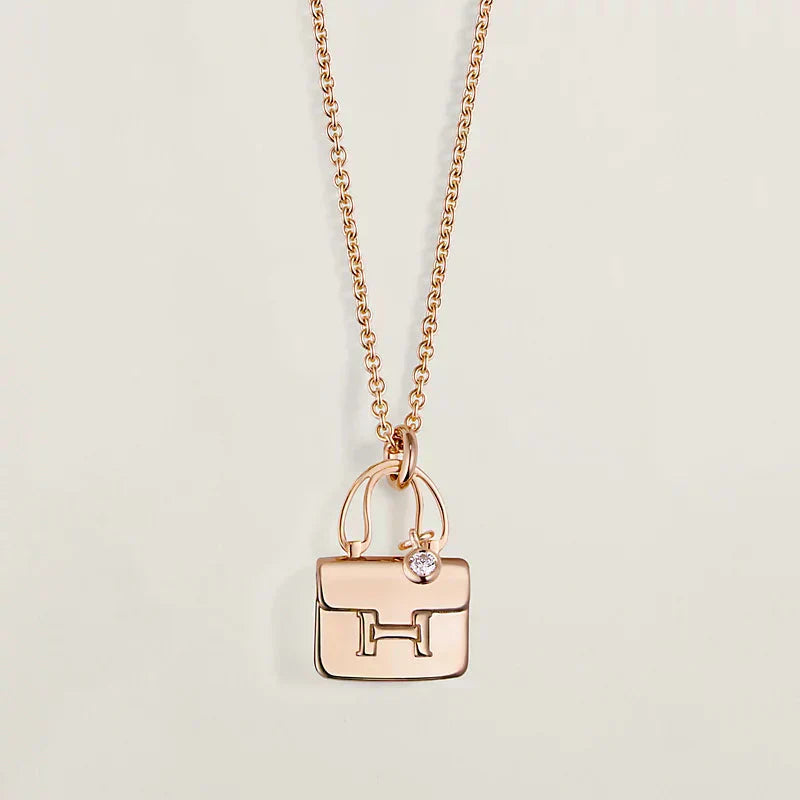 [Jesse jewelry]AMULETTE PEDANT ROSE GOLD NECKLACE