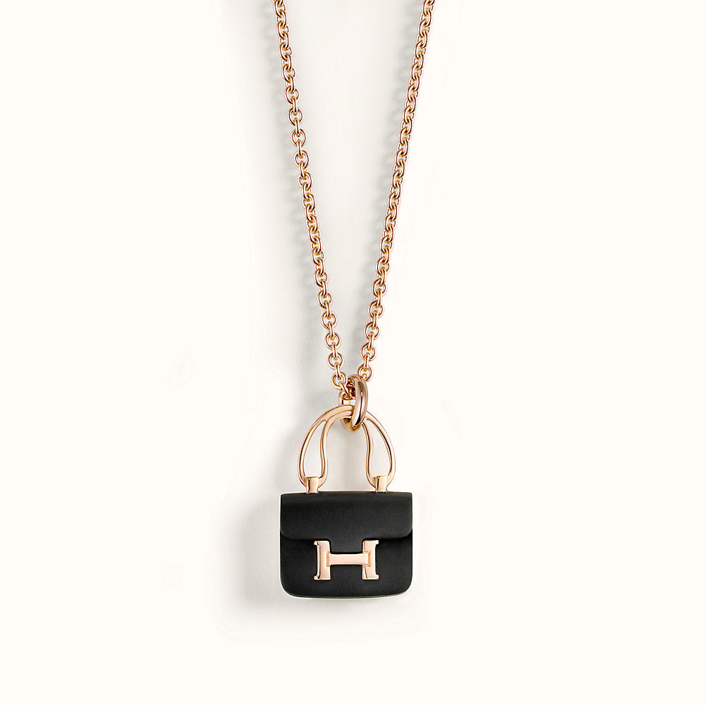 [Jesse jewelry]CONSTANCE BLACK PEDANT PINK GOLD NECKLACE