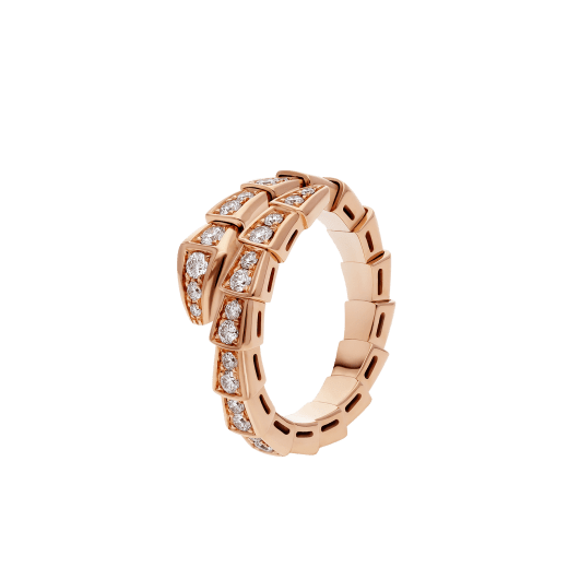 [Jesse jewelry]SERPENTI RING PINK GOLD DIAMOND PAVED 4MM